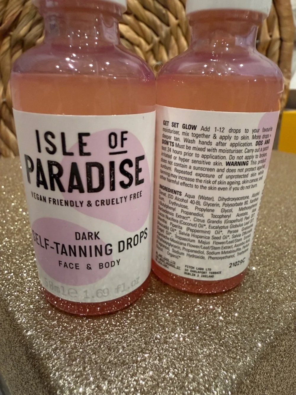 *NEW 1.69oz* Isle of Paradise *Dark* Self-Tanning Drops for Face & Body
